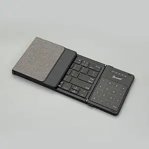 Three-fold Portable  Mini  Bluetooth Foldable Mini Keyboard For pc touchpad Wireless Folding Keyboard