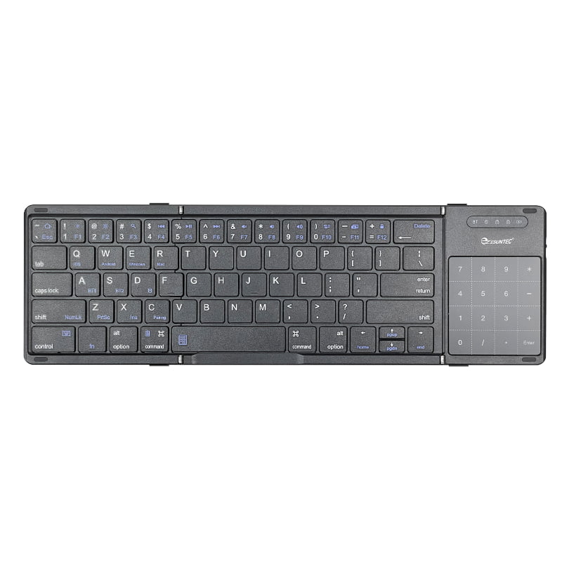Three-fold Portable  Mini  Bluetooth Foldable Mini Keyboard For pc touchpad Wireless Folding Keyboard